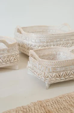Korb Kerang Off Weiß